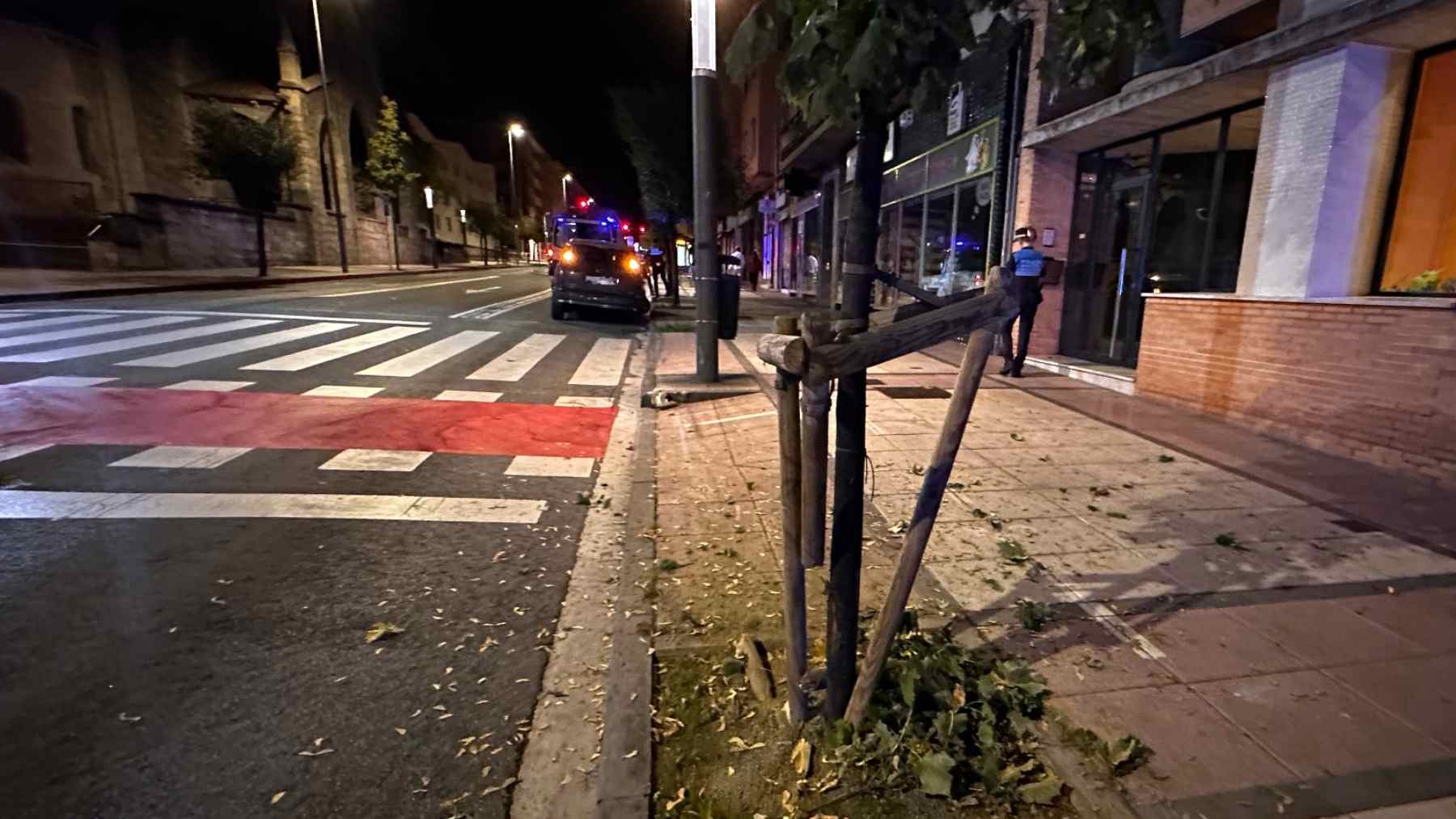 Un conductor se sube a la acera y se empotra contra un árbol en Pamplona: conducía borracho
