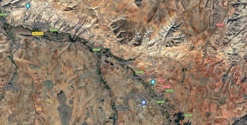 Dos heridos tras colisión frontal entre dos turismos en Languilla, Segovia