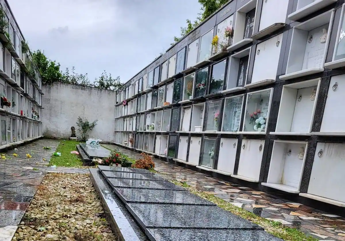 «Las aspas rojas de los nichos indican que ya se han retirado los restos», afirma el párroco de Avilés