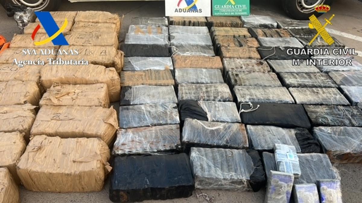Fardos de coca encontrados en Tenerife en un barco procedente de Brasil