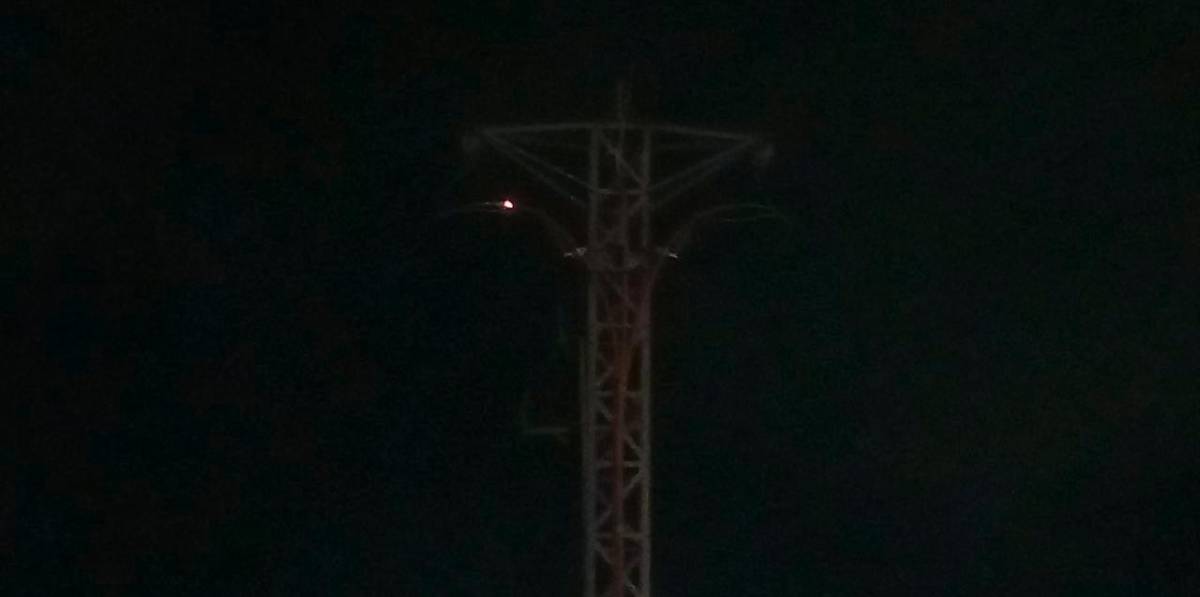 Incendio en una torre eléctrica de Montblanc