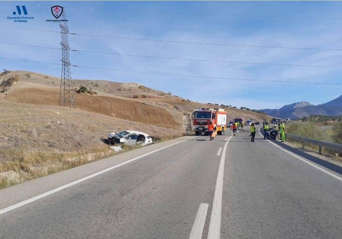 Fallece un joven de 23 años en una colisión frontal entre un coche y una moto en Ardales