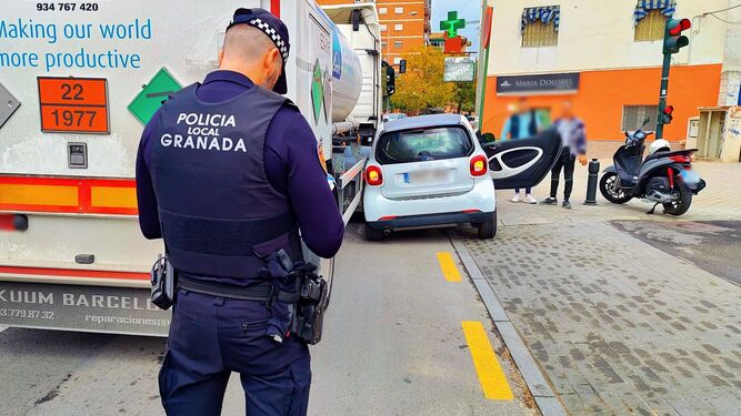 Imagen de la Policía Local de los vehículos implicados en el suceso.