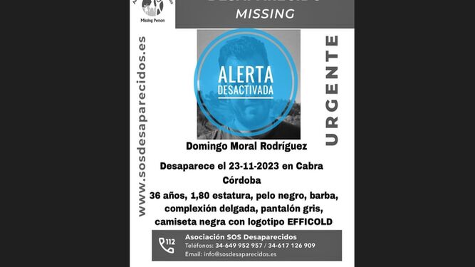 Aparece en buen estado el hombre desaparecido en Cabra.