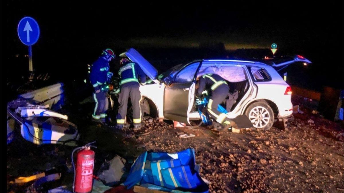 Imagen del accidente mortal anoche en Villasabariego.