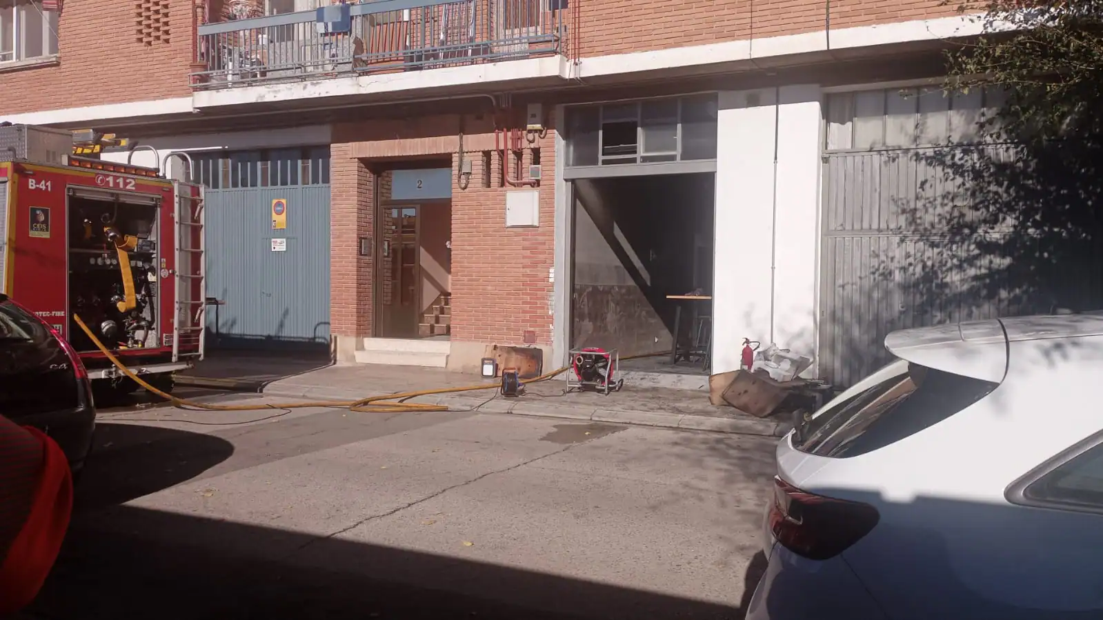 Incendio en una bajera de la calle Carmen Medrano de Calahorra
