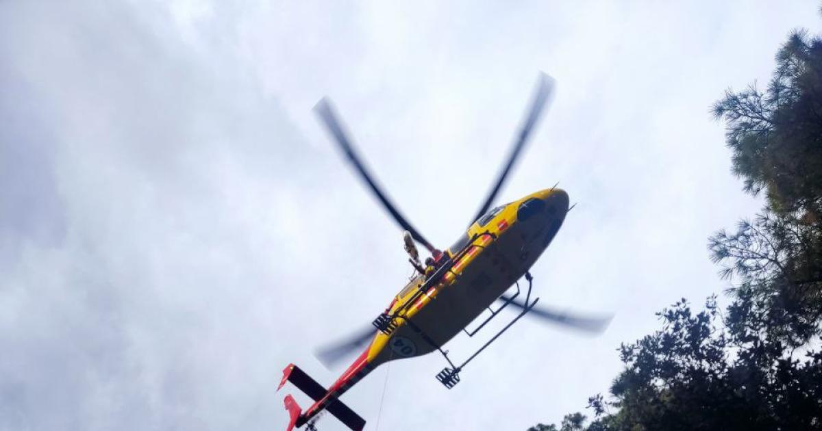 Rescatan con un helicóptero a un ciclista en Sort