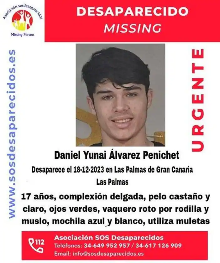 Desaparece Daniel Yunai de 17 años en la capital grancanaria