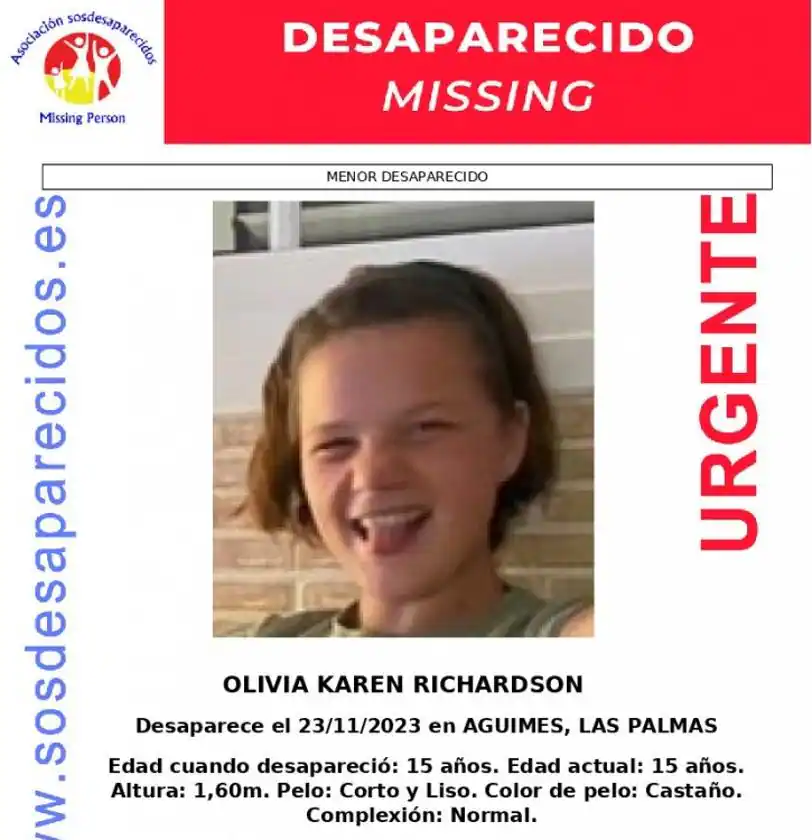 Buscan en Gran Canaria a Olivia Karen Richardson