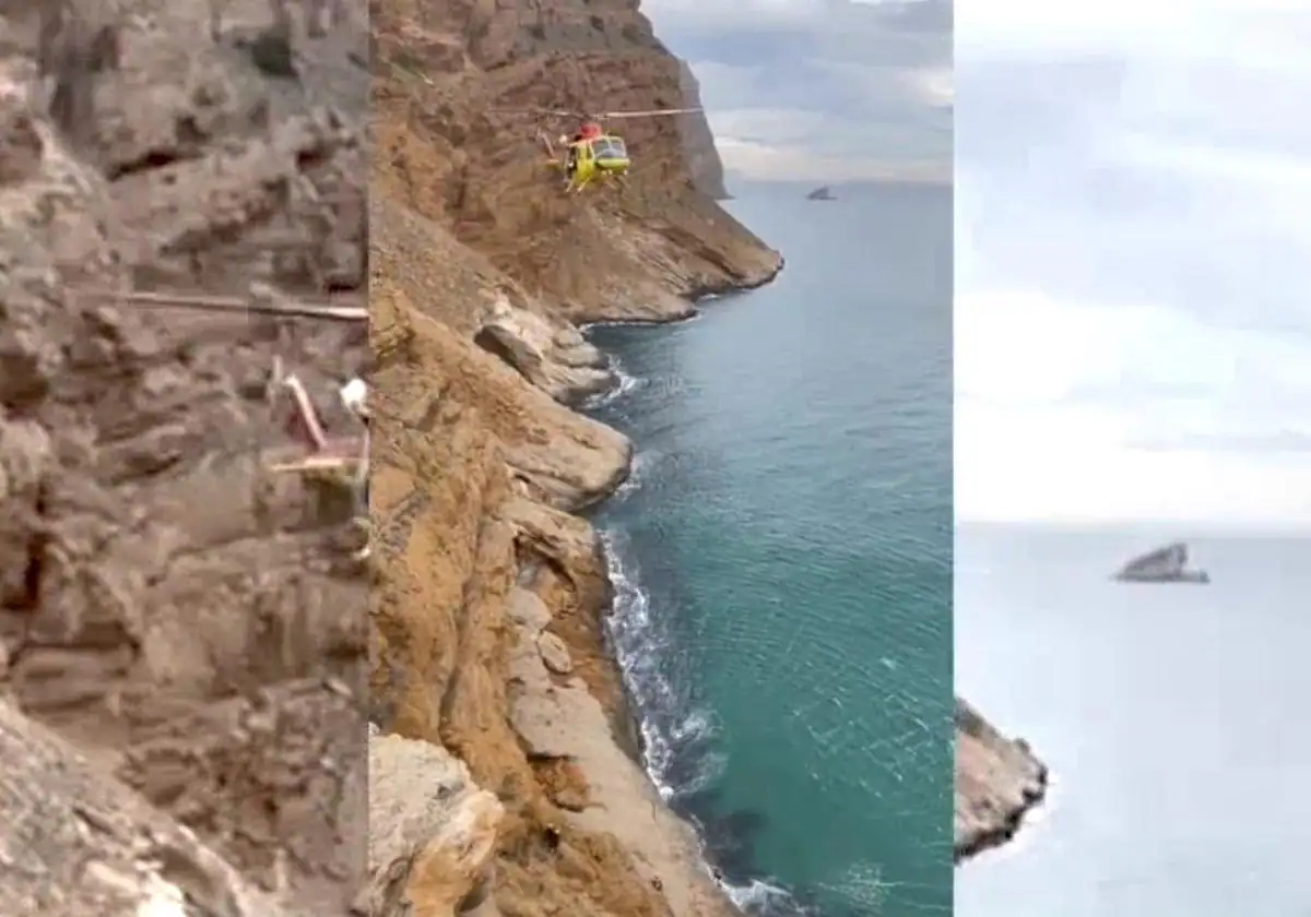 Espectacular rescate en helicóptero en los acantilados de la Serra Gelada