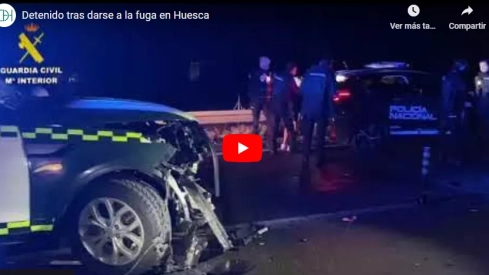Detenido tras darse a la fuga en Huesca, conducir temerariamente y sin carnet y tras chocar contra un coche de la Guardia Civil de Jaca
