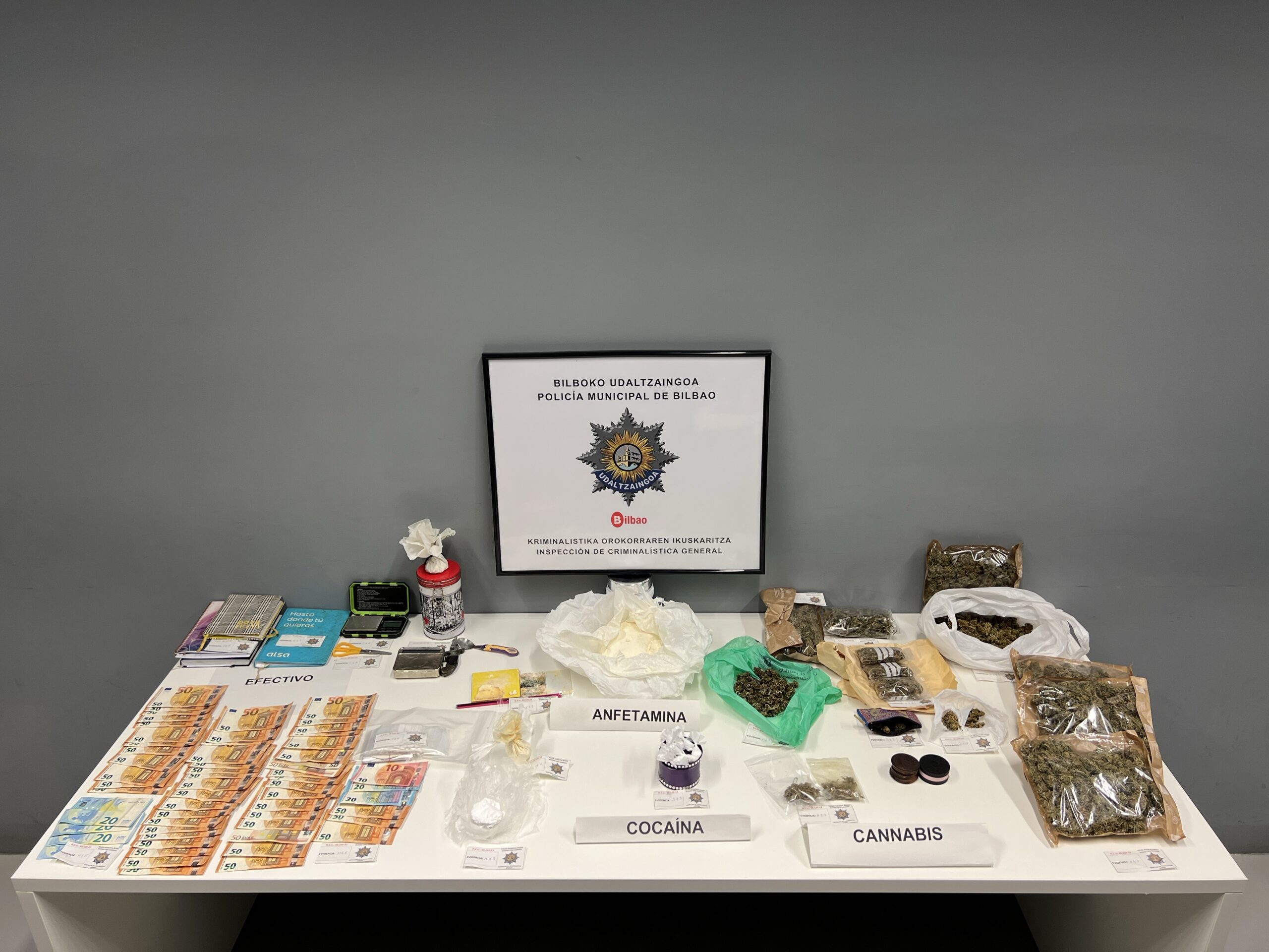 La Policía Municipal de Bilbao detiene a dos personas por tráfico de drogas en Errekalde