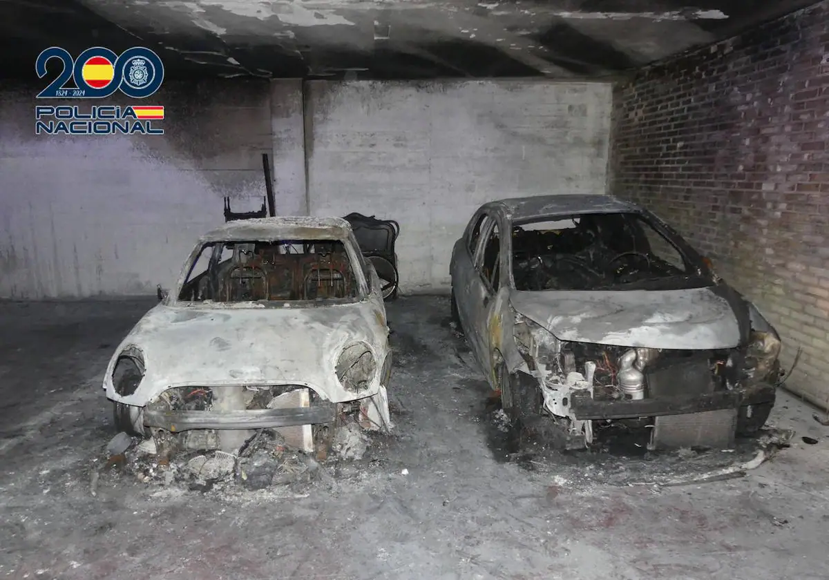 Mujer arrestada tras incendiar tres vehículos en garaje comunitario de Logroño
