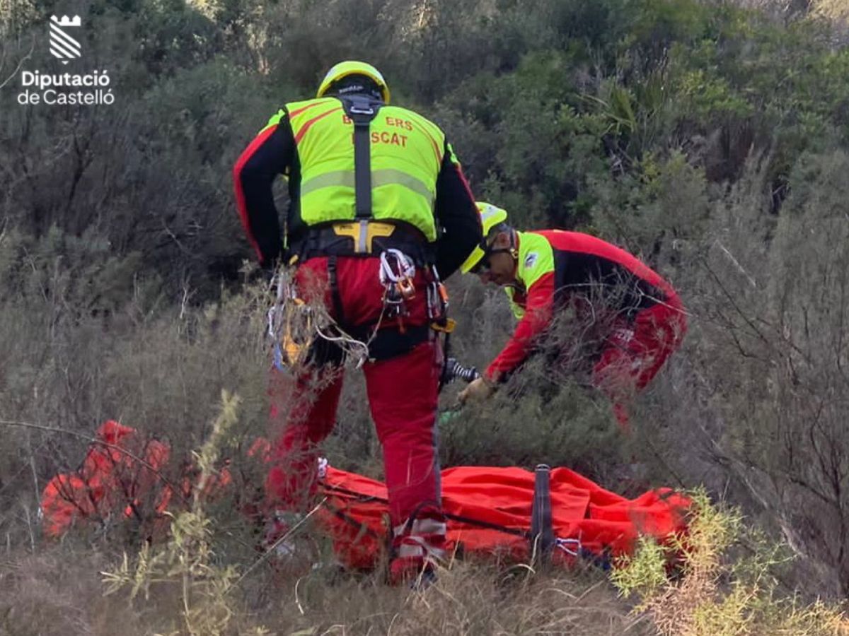 Rescatan a ciclista herido en área boscosa de Borriol con la ayuda de un helicóptero de rescate