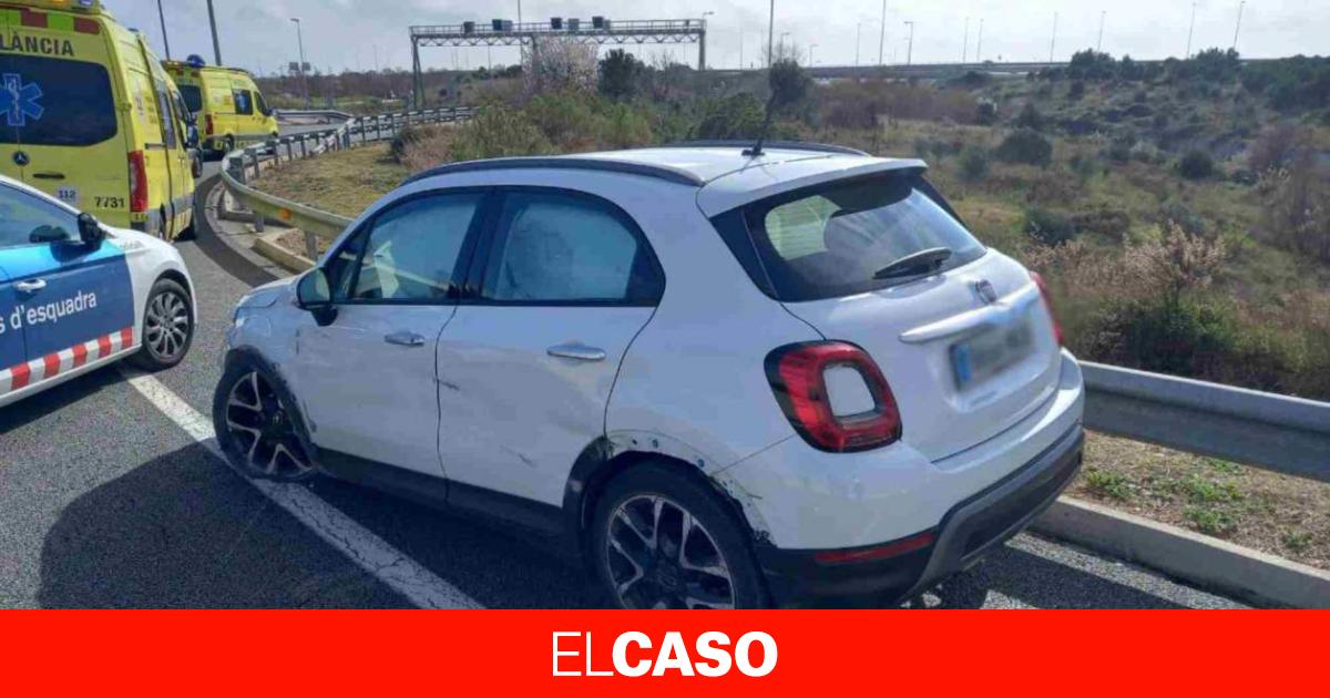 Tiros al aire en el aeropuerto del Prat: roban una bolsa de lujo y tienen un accidente huyendo en coche