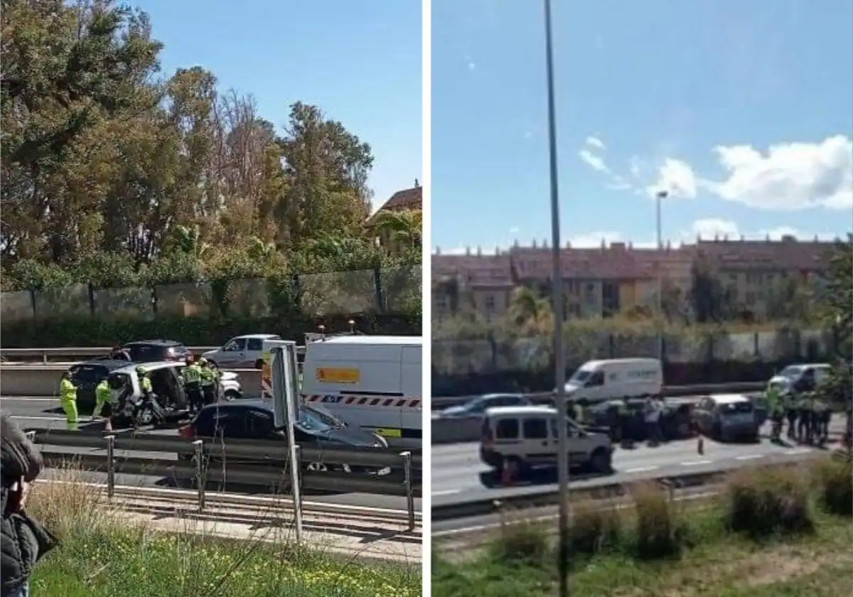 El alcance entre tres turismos deja retenciones en la A-7 a la altura de Marbella