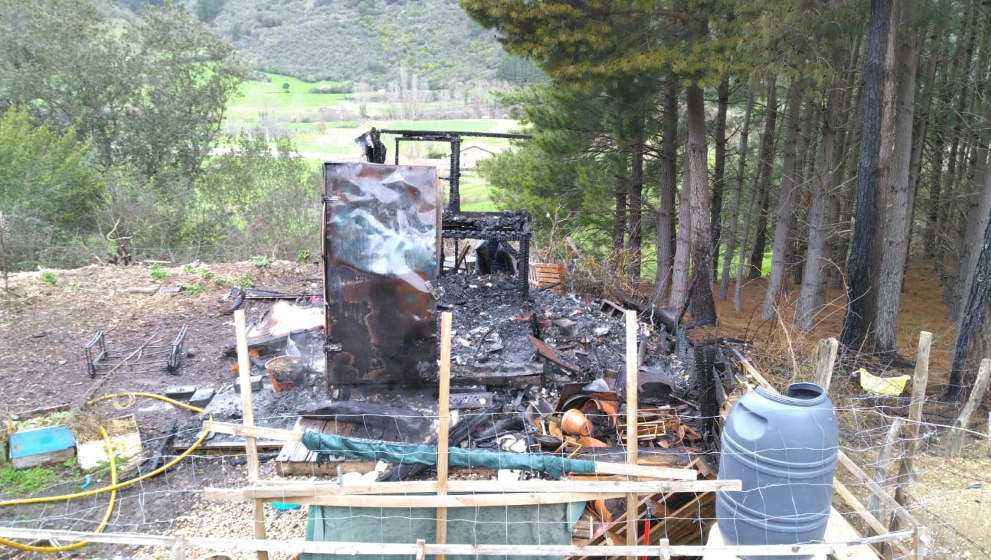 Muere un perro en Cillorigo de Liébana tras incendiarse el caseto en el que se encontraba