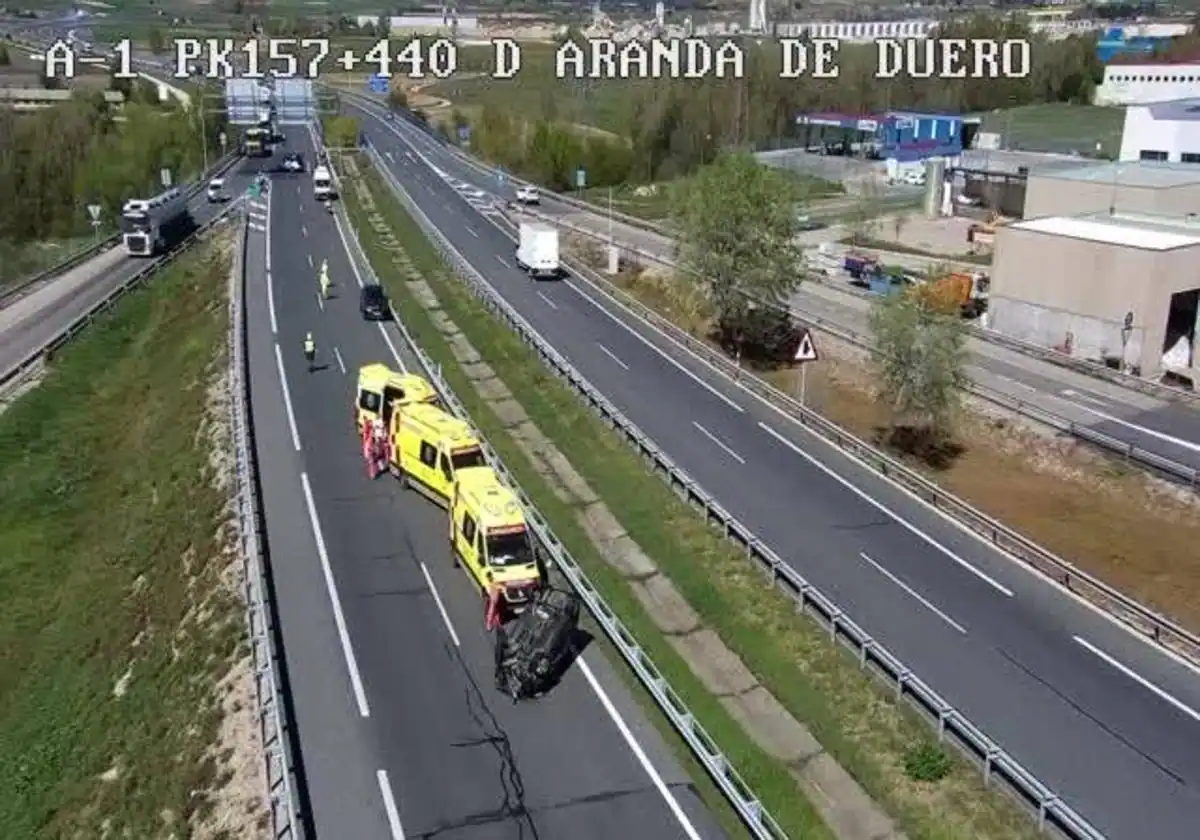 Choque por alcance en la A-1 deja dos mujeres heridas de levedad en Aranda de Duero