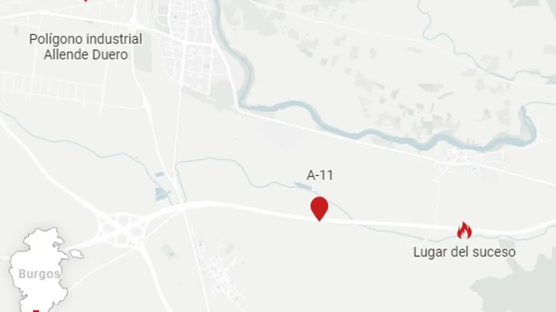 El incendio de una furgoneta corta la A-11 en Burgos