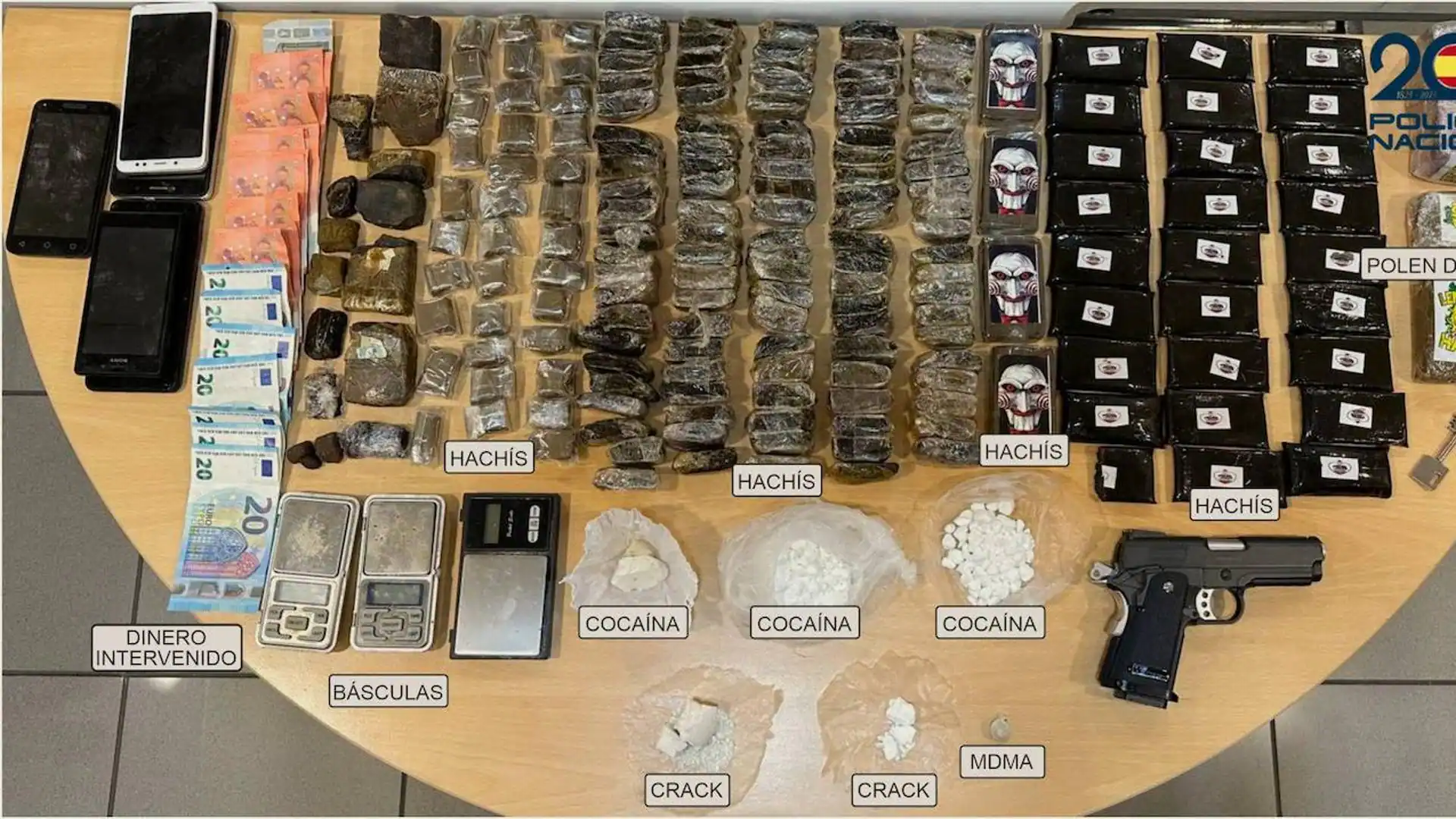 Desarticulada red de tráfico de drogas y detenidos por robo en Telde