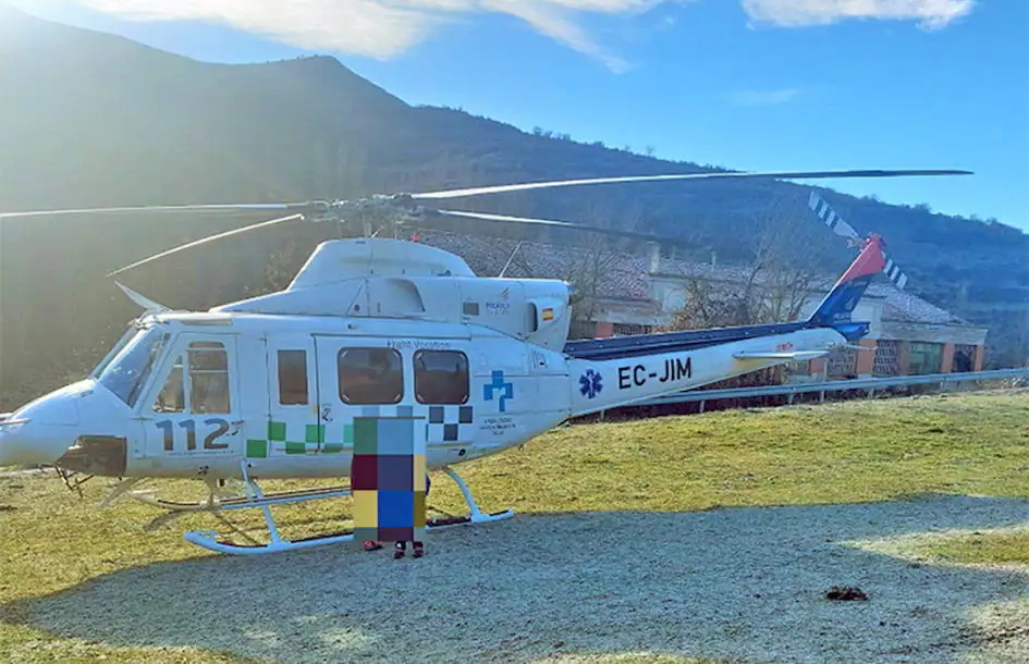 Trasladado en helicóptero un motorista herido grave en un accidente en la N-111