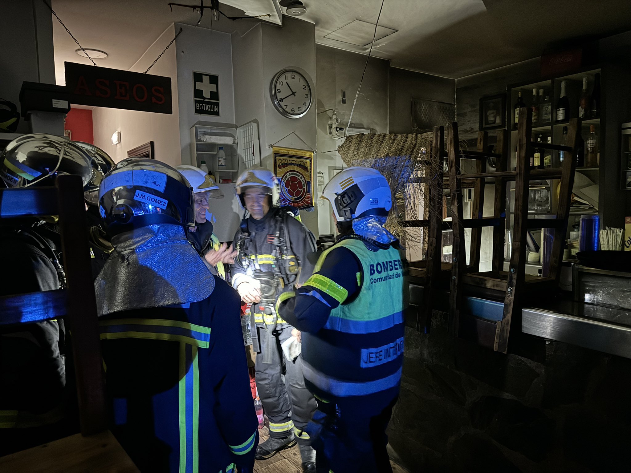 Dos heridos al incendiarse la cocina de un bar en Getafe