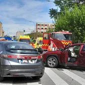 Seis heridos en una colisión múltiple en la avenida Cantabria