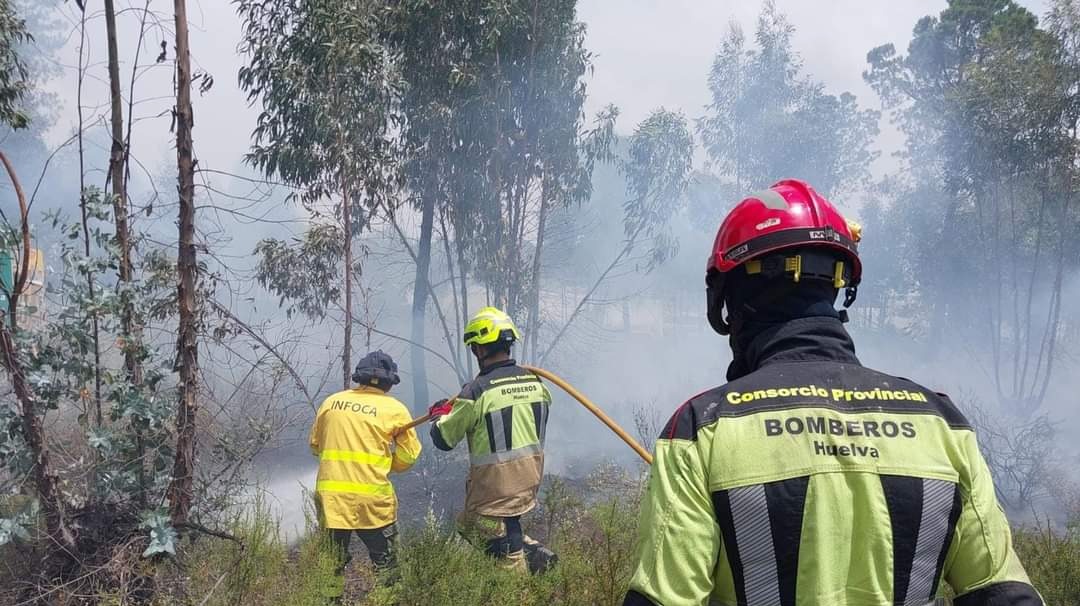 Intervienen en la extinción de un incendio forestal declarado en Bonares