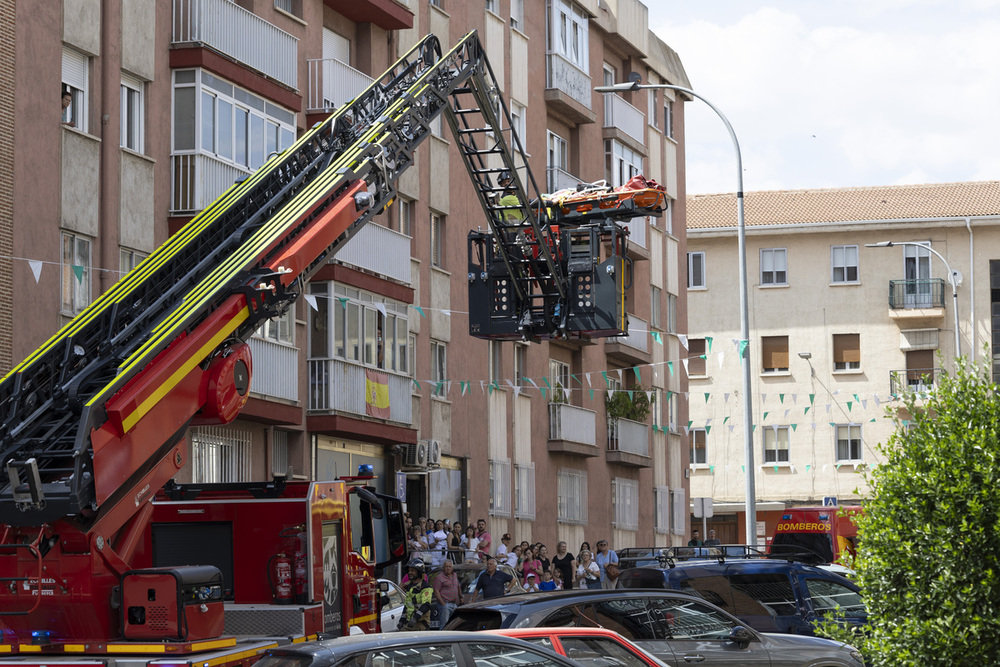 Complicada evacuación de un enfermo en Virgen de la Portería
