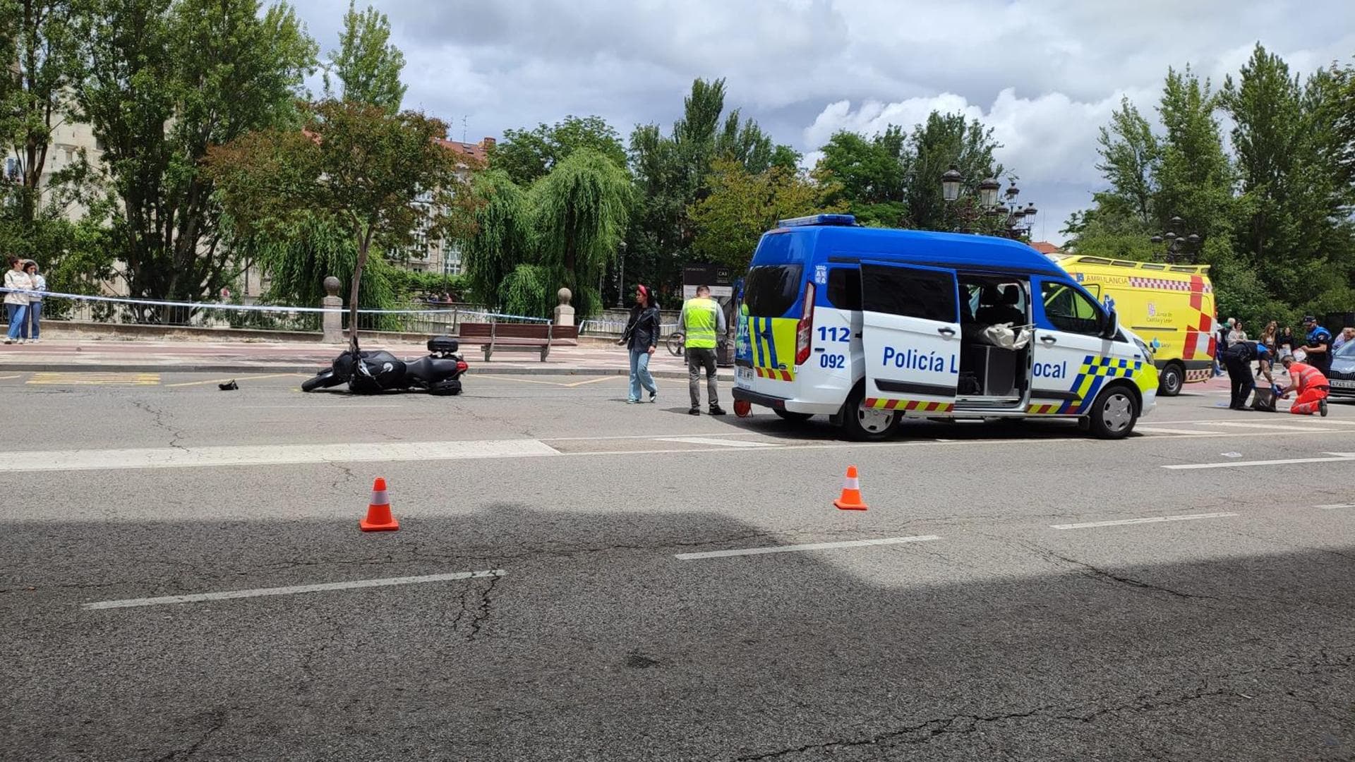 Herido grave un hombre en Burgos tras ser atropellado por una moto