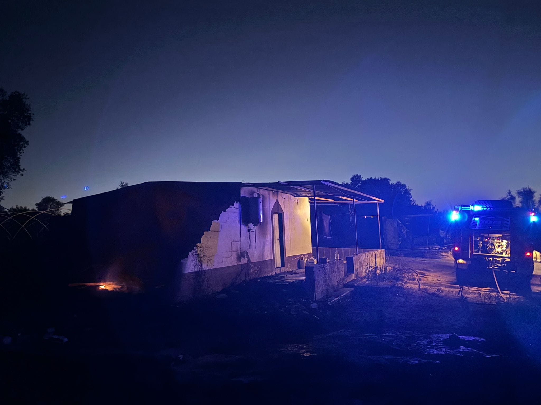 Imagen del incendio en Rociana del Condado