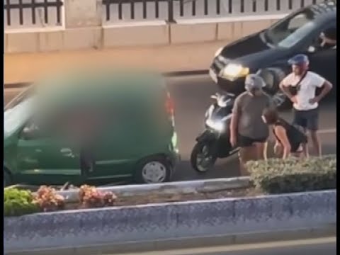 Aparatoso accidente en cadena en el desdoblamiento del paseo de las Palmeras