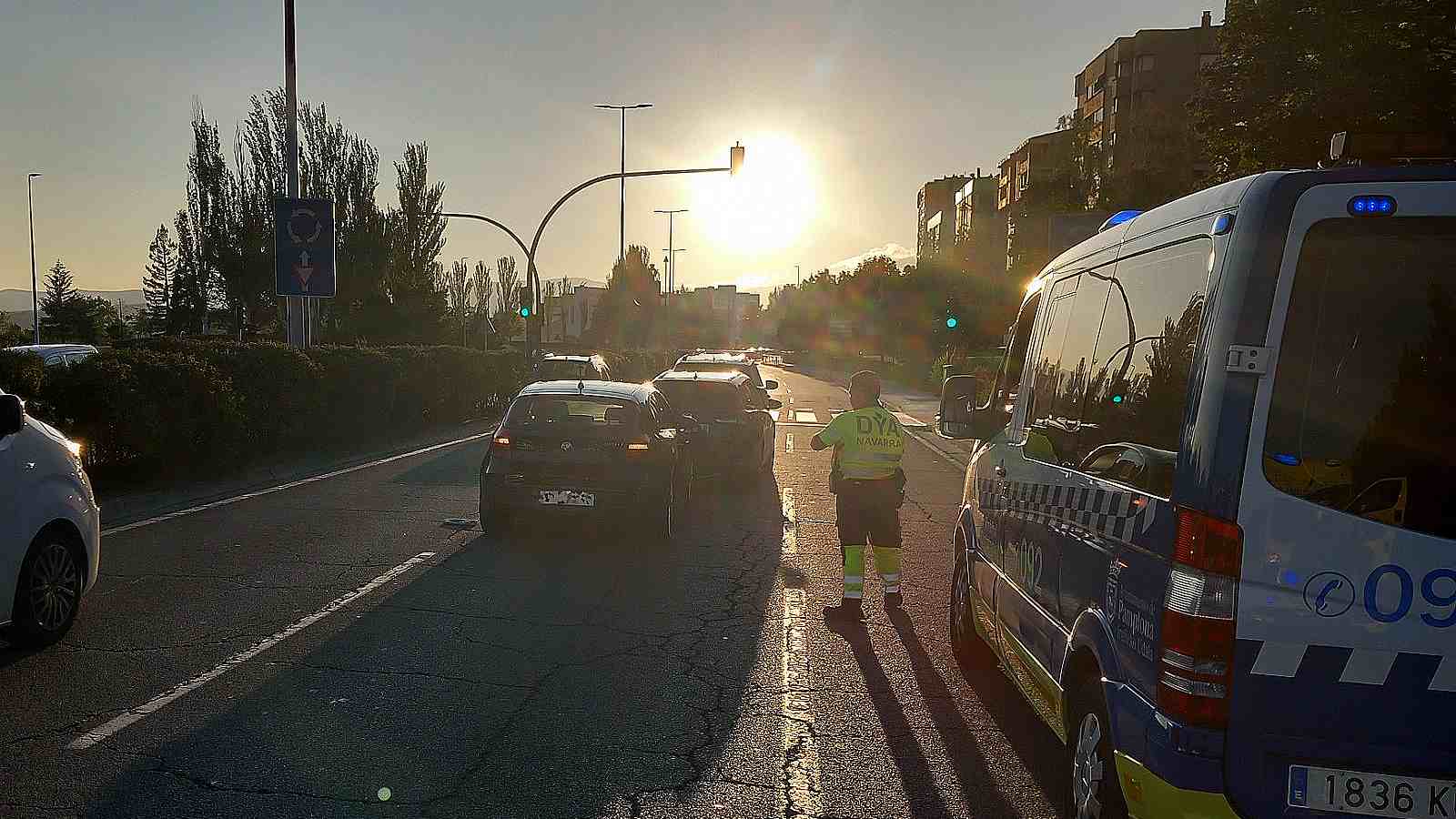 Dos niños resultan heridos en un accidente múltiple en Pamplona