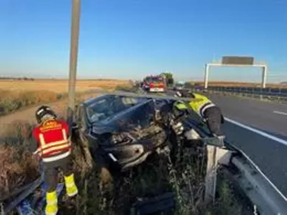 Dos heridos en una colisión entre dos turismos en la A-62