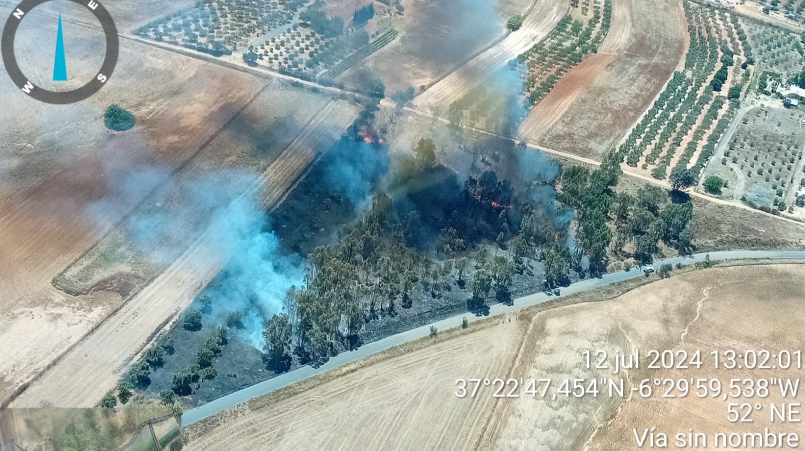 Nuevo incendio forestal en Huelva: El Infoca lucha contra las llamas en Villalba del Alcor