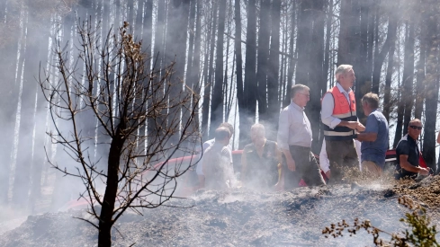 Azcón destaca el esfuerzo y coordinación de los efectivos que trabajan para extinguir el incendio de El Pueyo de Araguás