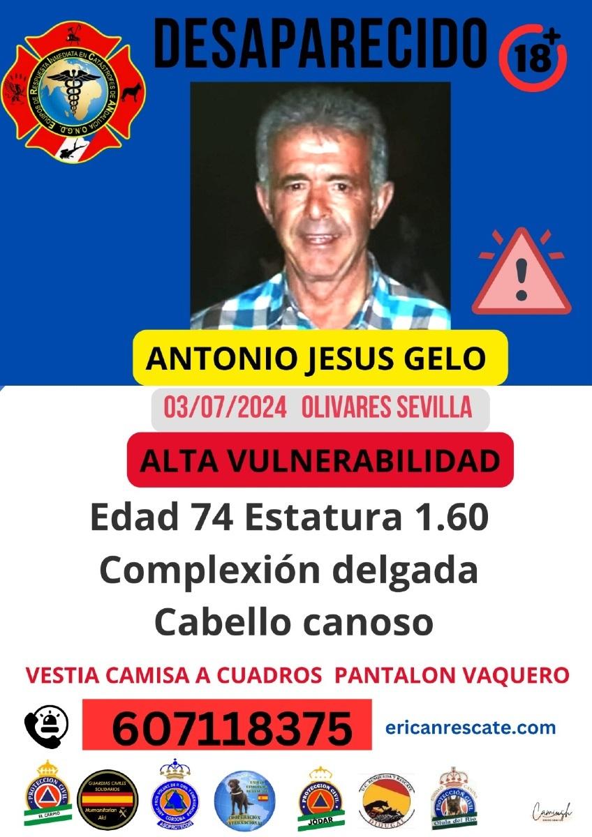 Cartel de búsqueda de Antonio Jesús Gelo. - EP.
