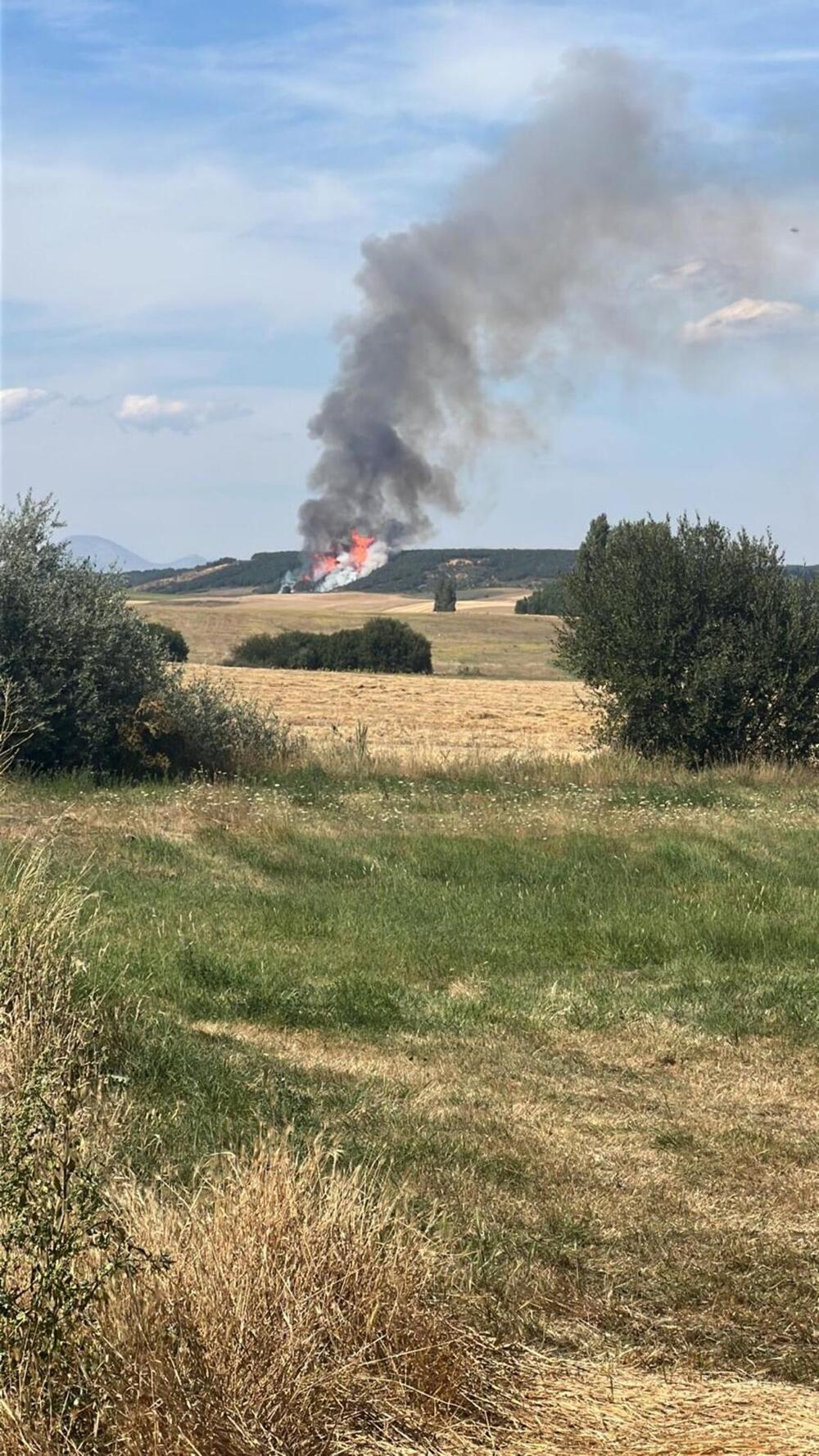 Se despliegan importantes recursos para combatir incendio forestal en La Gamonera en Castilla y León