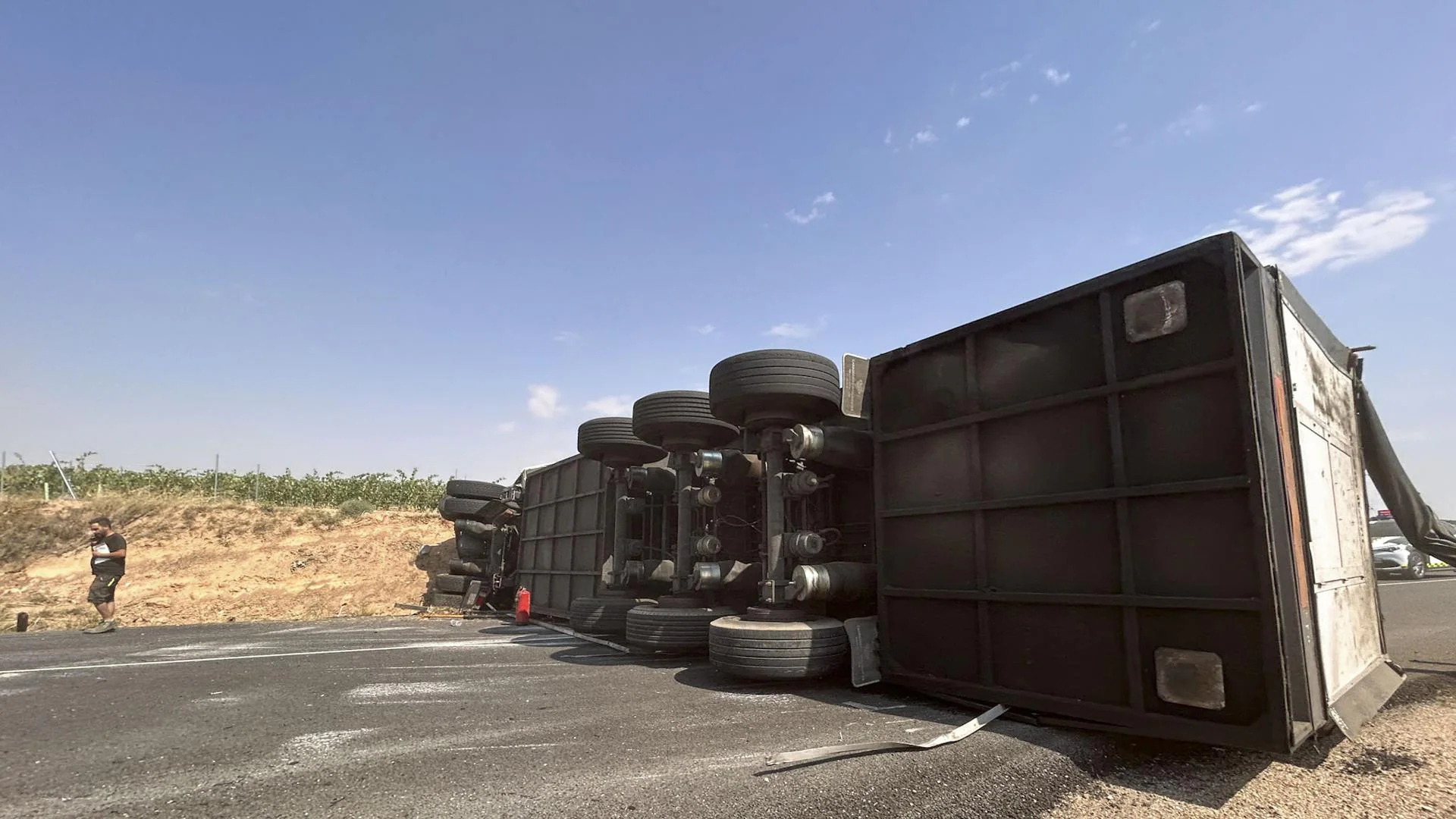 Cortada la N-122 en Nava de Roa por un accidente con dos heridos