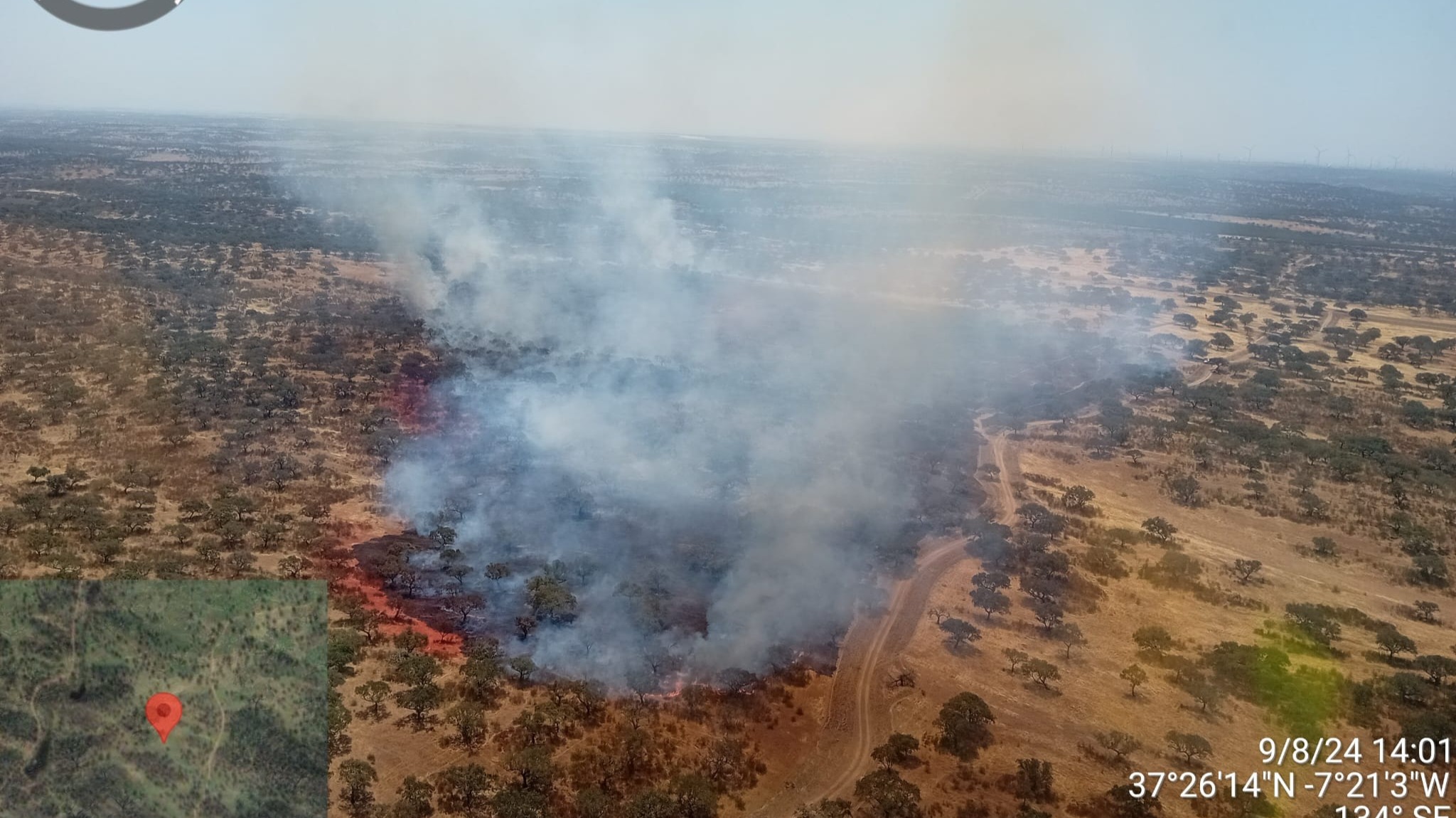 Continúan los trabajos para controlar un nuevo incendio en la provincia de Huelva