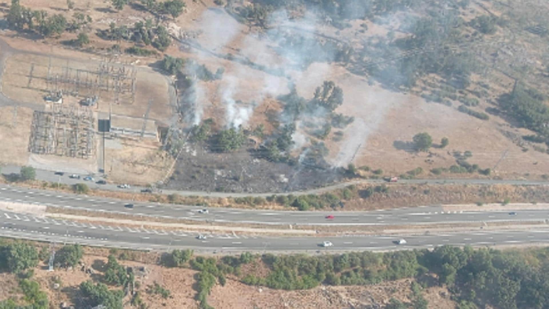 Medios terrestres y aéreos para controlar un incendio en las inmediaciones de Béjar