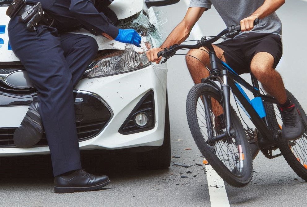 El osado ladrón de Vitoria ¡Contra el coche policial con su bici!