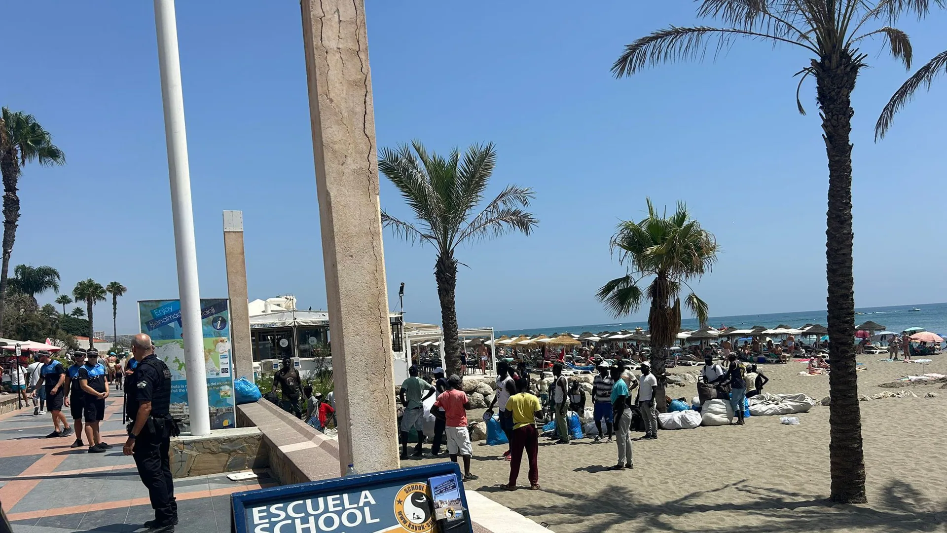 Cuatro policías locales heridos en un altercado con vendedores ambulantes en Benalmádena