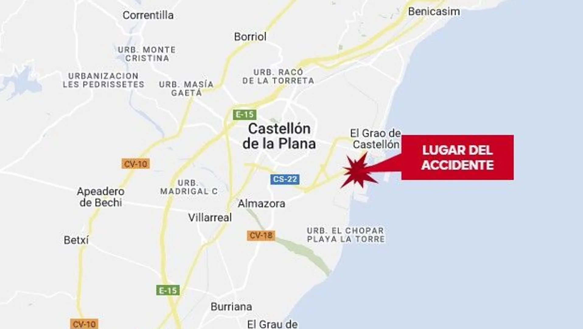 Una avioneta se estrella y colisiona con un camión en Castellón