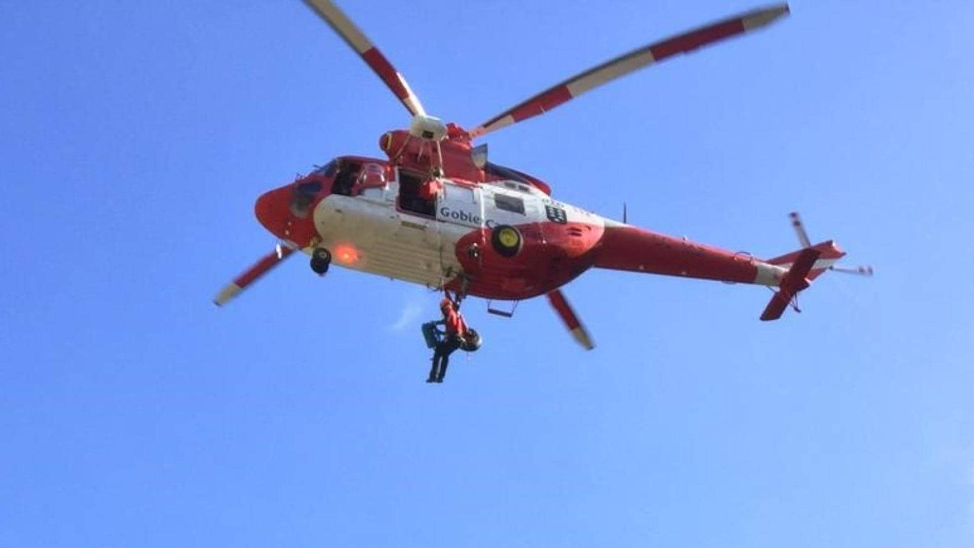 Un cazador, rescatado en helicóptero tras caer y rodar varios metros por una ladera de Gáldar