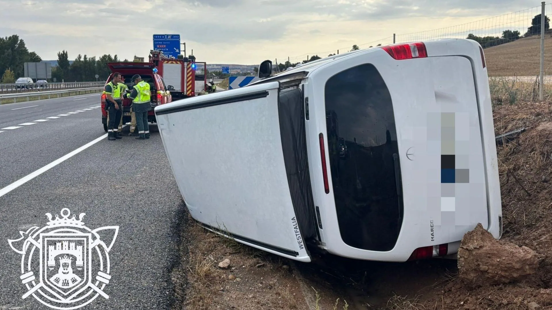 Accidente en la A-1 en Burgos deja dos personas heridas y un perro ileso