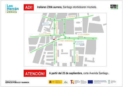 Cortes de tráfico en Avenida Santiago desde el lunes
