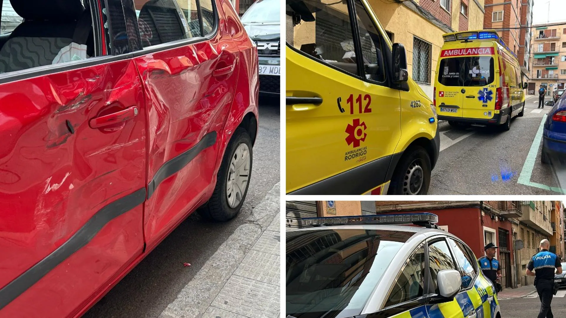 Herido un varón de 78 años tras un choque de turismos en la calle Fernando de Rojas