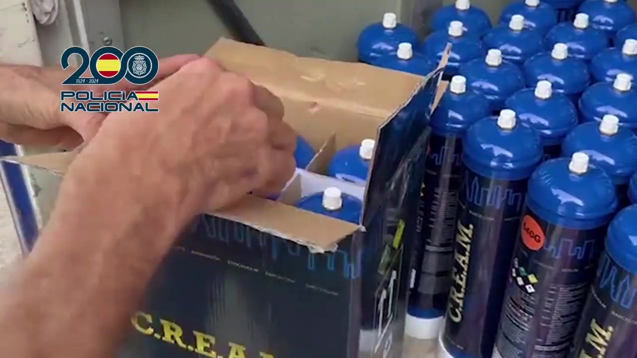 1.800 kilos de gas de la risa listos para ser distribuidos por toda Andalucía
