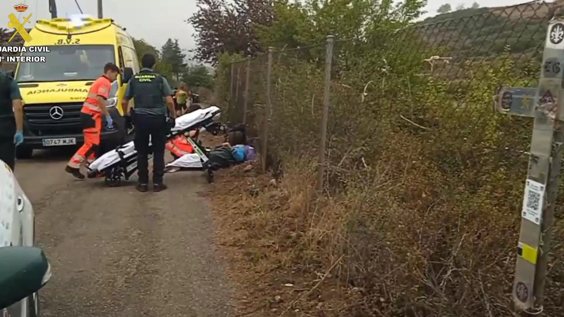Trasladado al San Pedro un peregrino herido en La Grajera